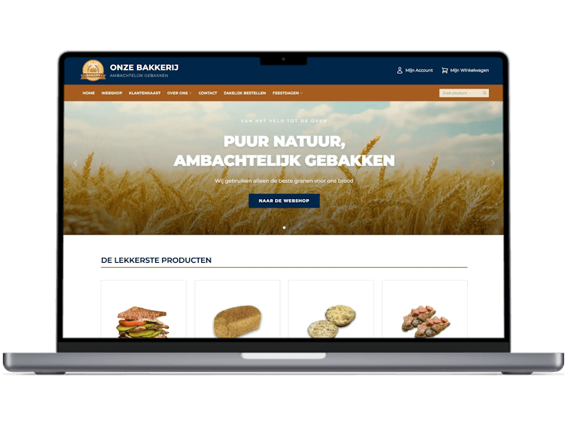 Onze Bakkerij webshop mockup