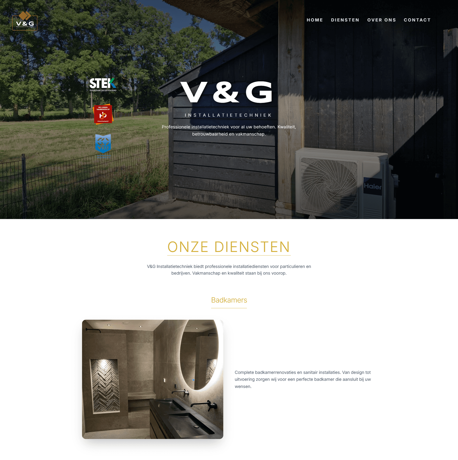 V&G Installatietechniek website