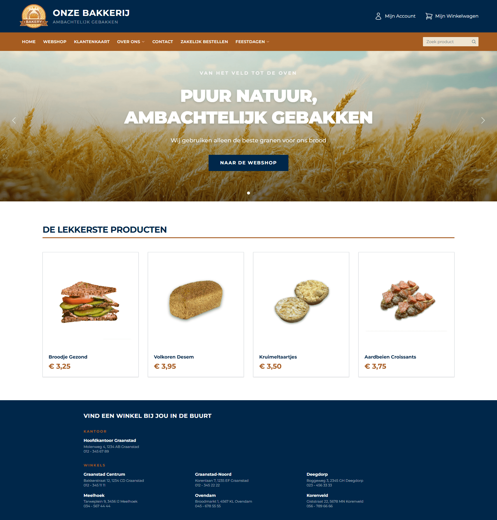 Onze Bakkerij webshop